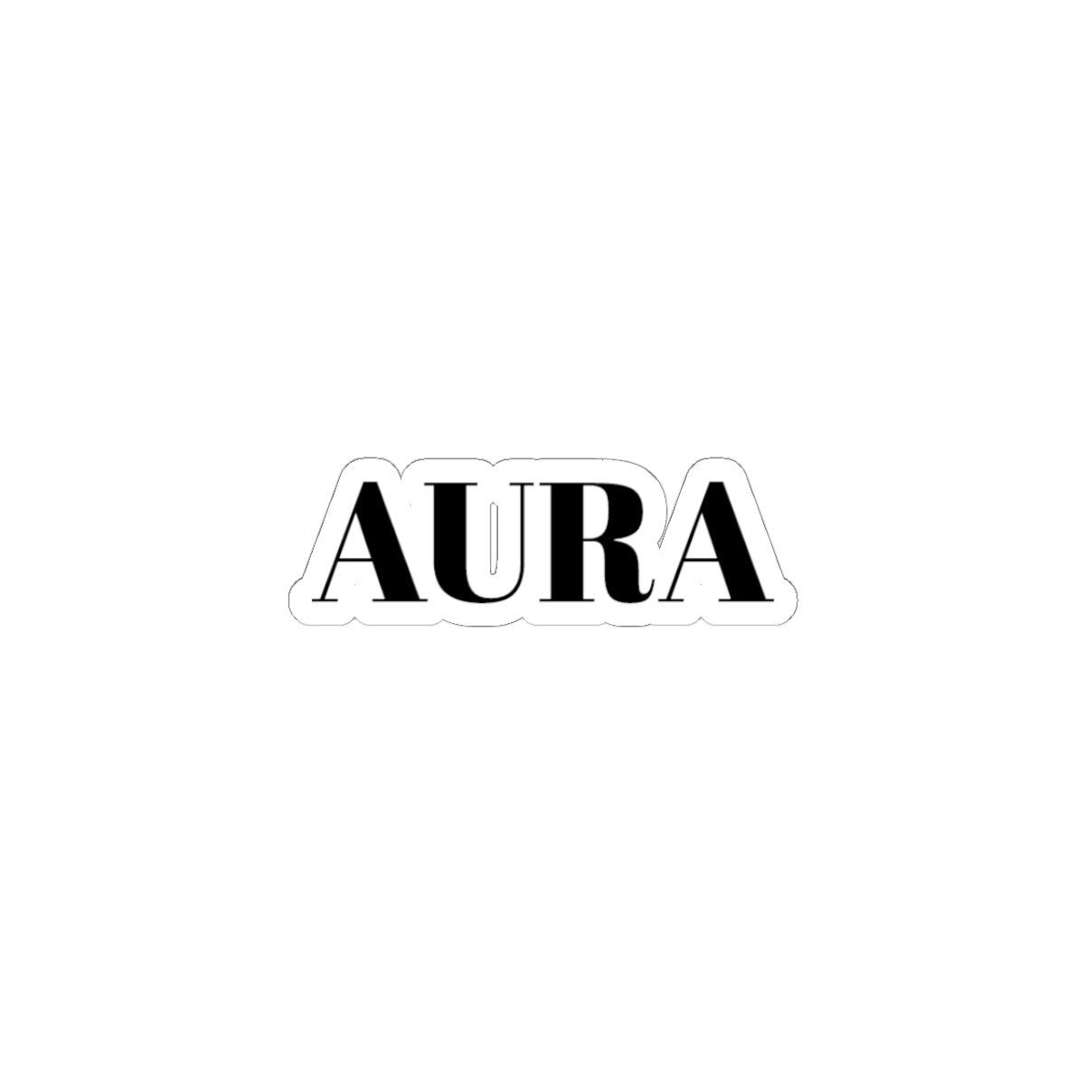 AURA Kiss-Cut Sticker — Minimal Black Serif Laptop Decal