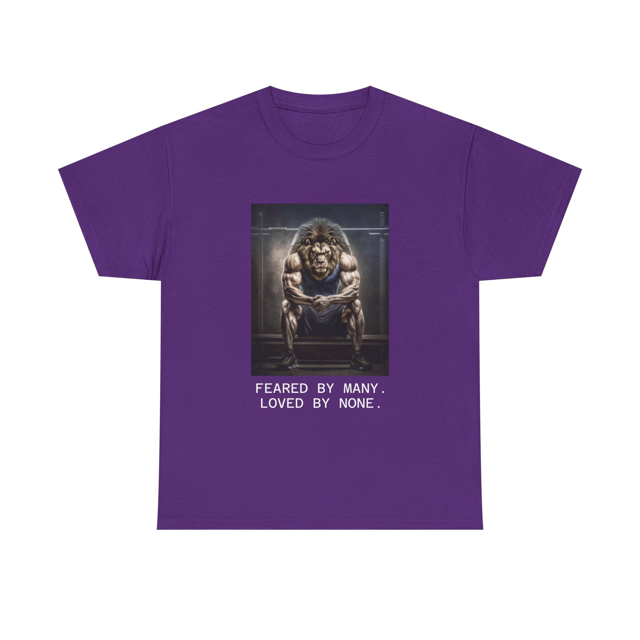 Lion Portrait Tee — "Feared by Many, Loved by None" Graphic T-Shirt