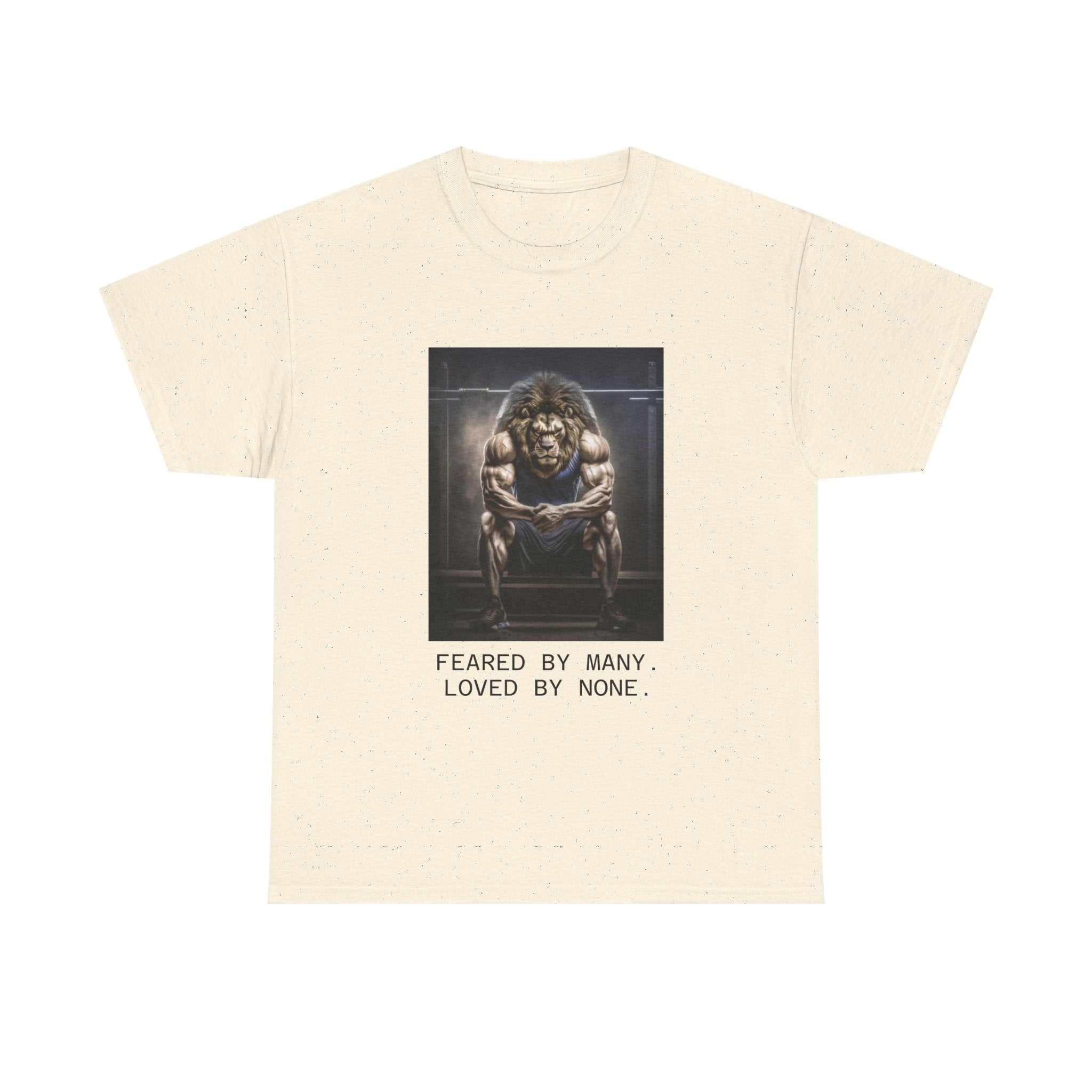 Lion Portrait Tee — "Feared by Many, Loved by None" Graphic T-Shirt