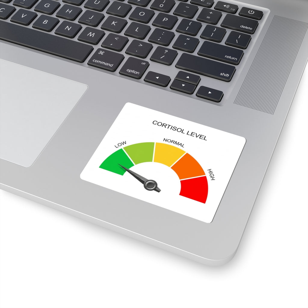 Cortisol Level Gauge Kiss-Cut Sticker — Low to High Stress Meter