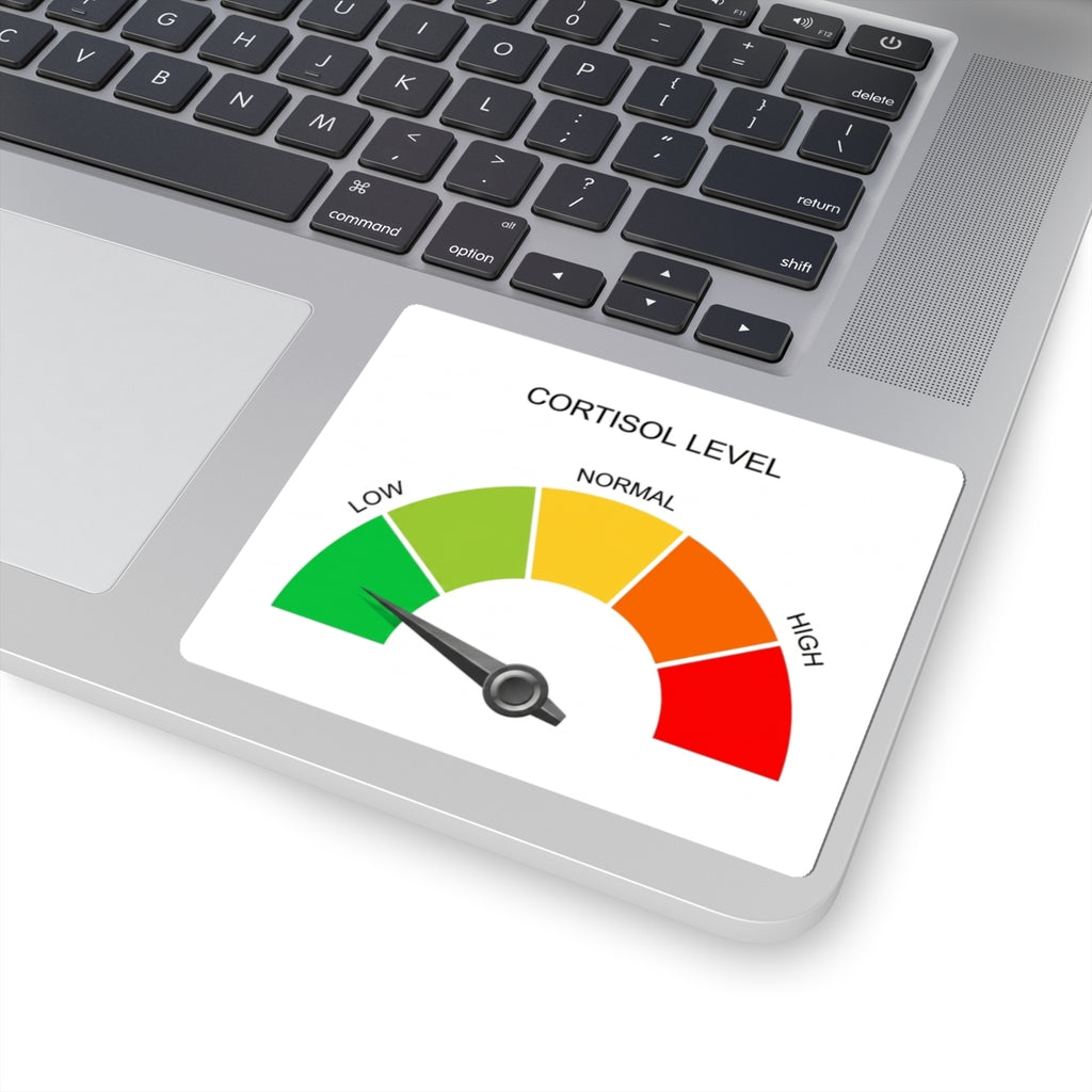 Cortisol Level Gauge Kiss-Cut Sticker — Low to High Stress Meter