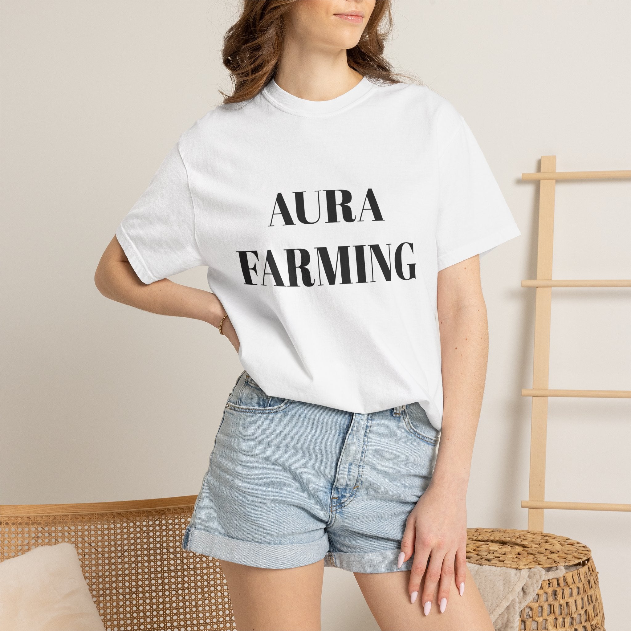 Aura Farming T-Shirt — Minimal Spiritual & Wellness Tee for Energy Healers