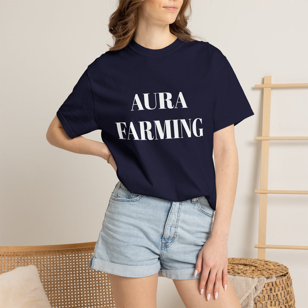 Aura Farming T-Shirt — Minimal Spiritual & Wellness Tee for Energy Healers