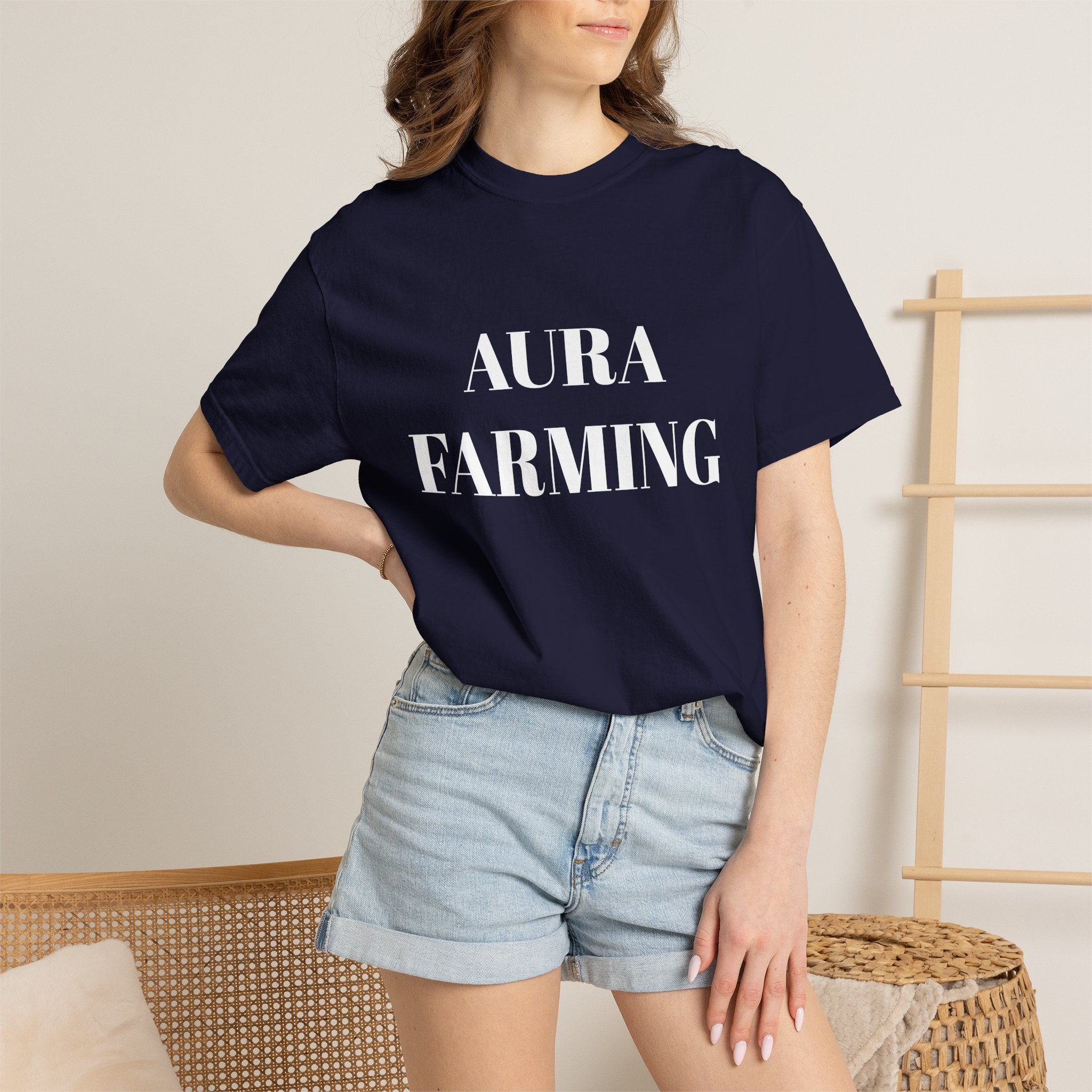 Aura Farming T-Shirt — Minimal Spiritual & Wellness Tee for Energy Healers