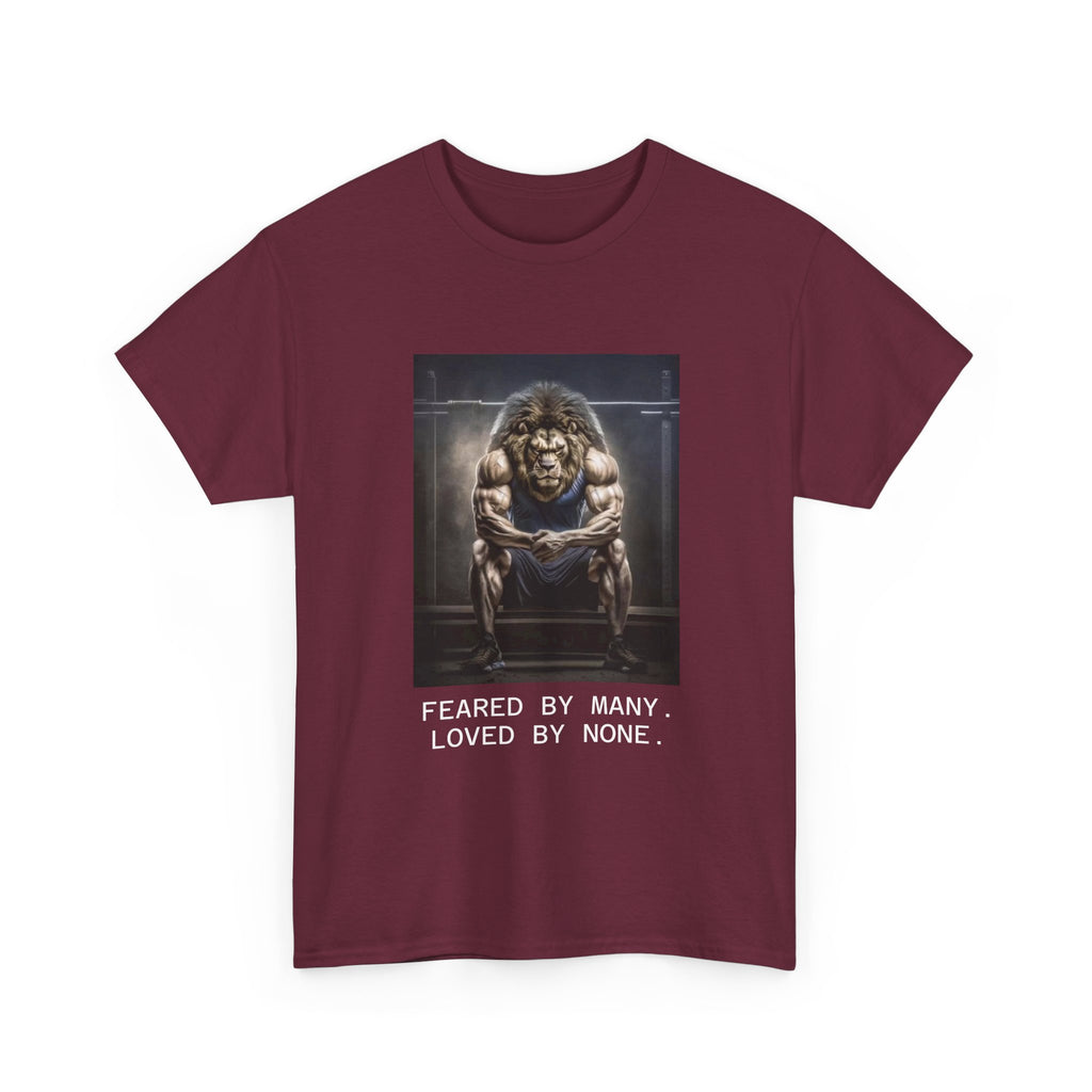 Lion Portrait Tee — "Feared by Many, Loved by None" Graphic T-Shirt