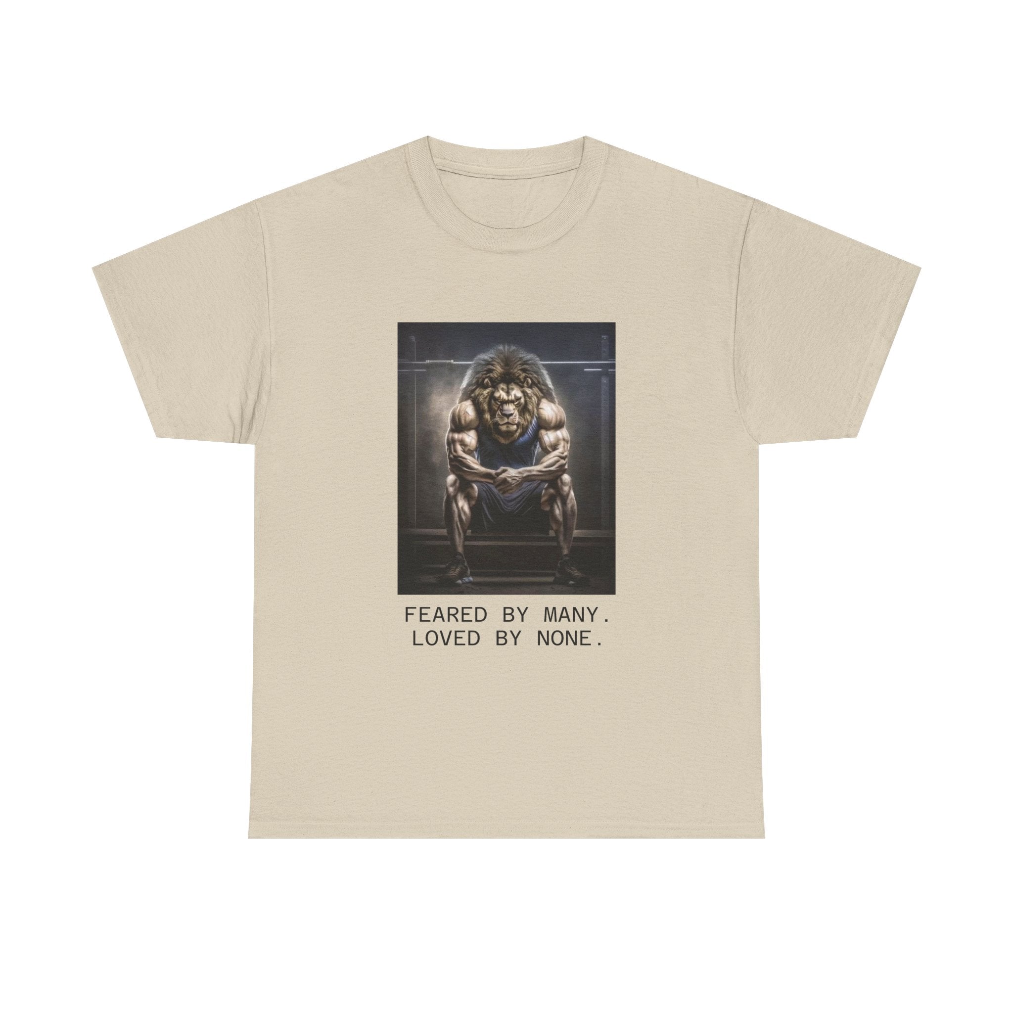 Lion Portrait Tee — "Feared by Many, Loved by None" Graphic T-Shirt