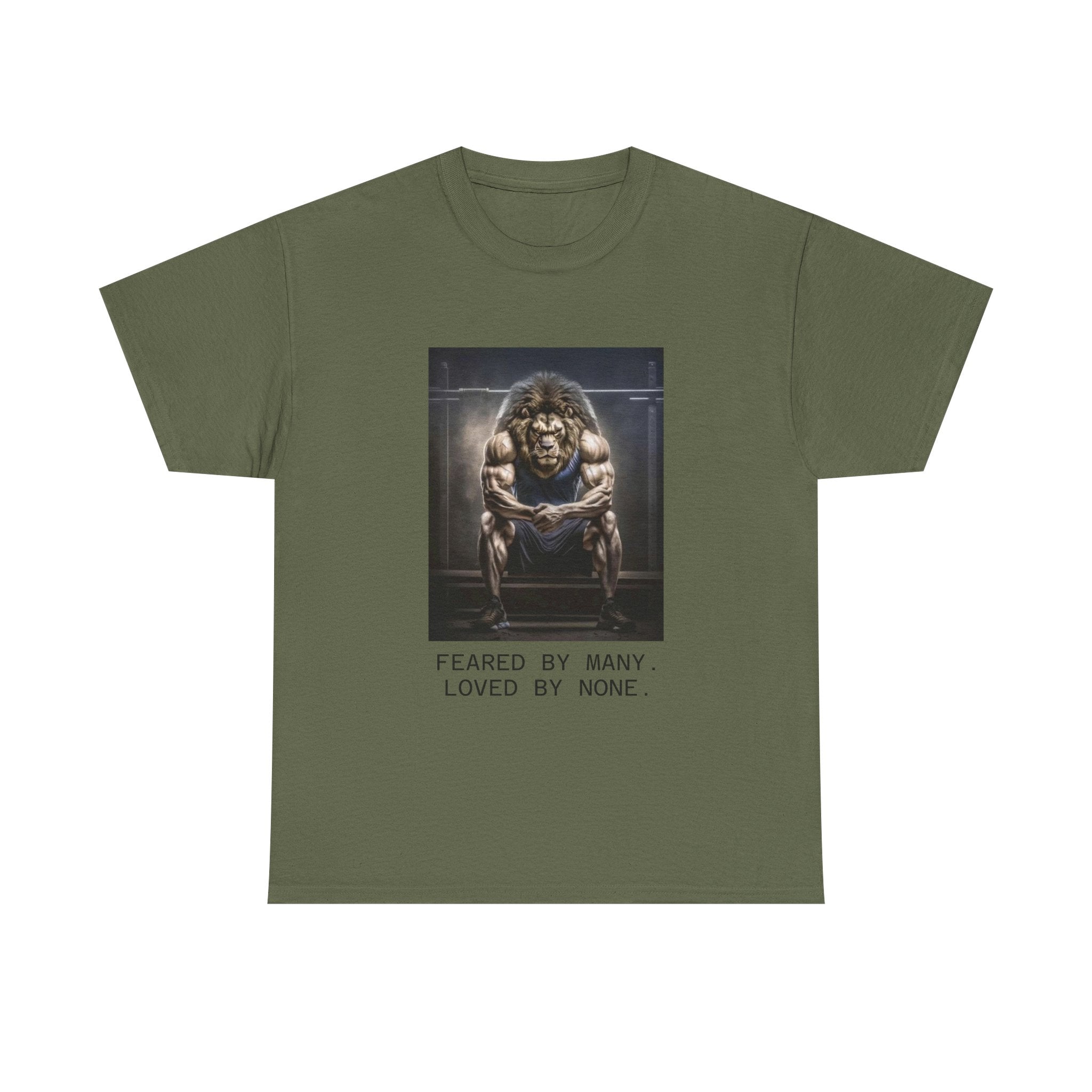 Lion Portrait Tee — "Feared by Many, Loved by None" Graphic T-Shirt