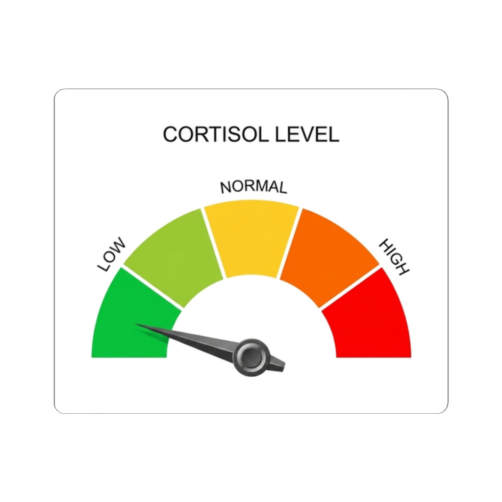 Cortisol Level Gauge Kiss-Cut Sticker — Low to High Stress Meter