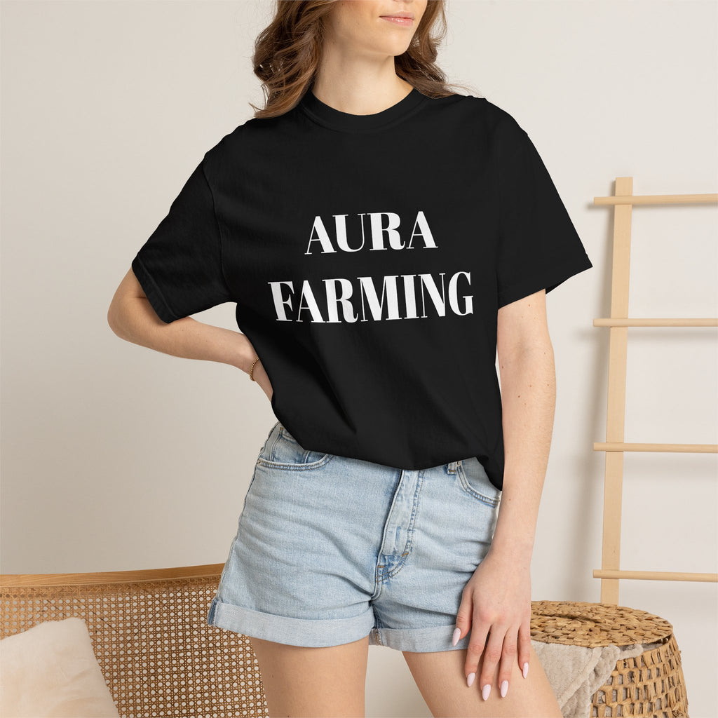Aura Farming T-Shirt — Minimal Spiritual & Wellness Tee for Energy Healers