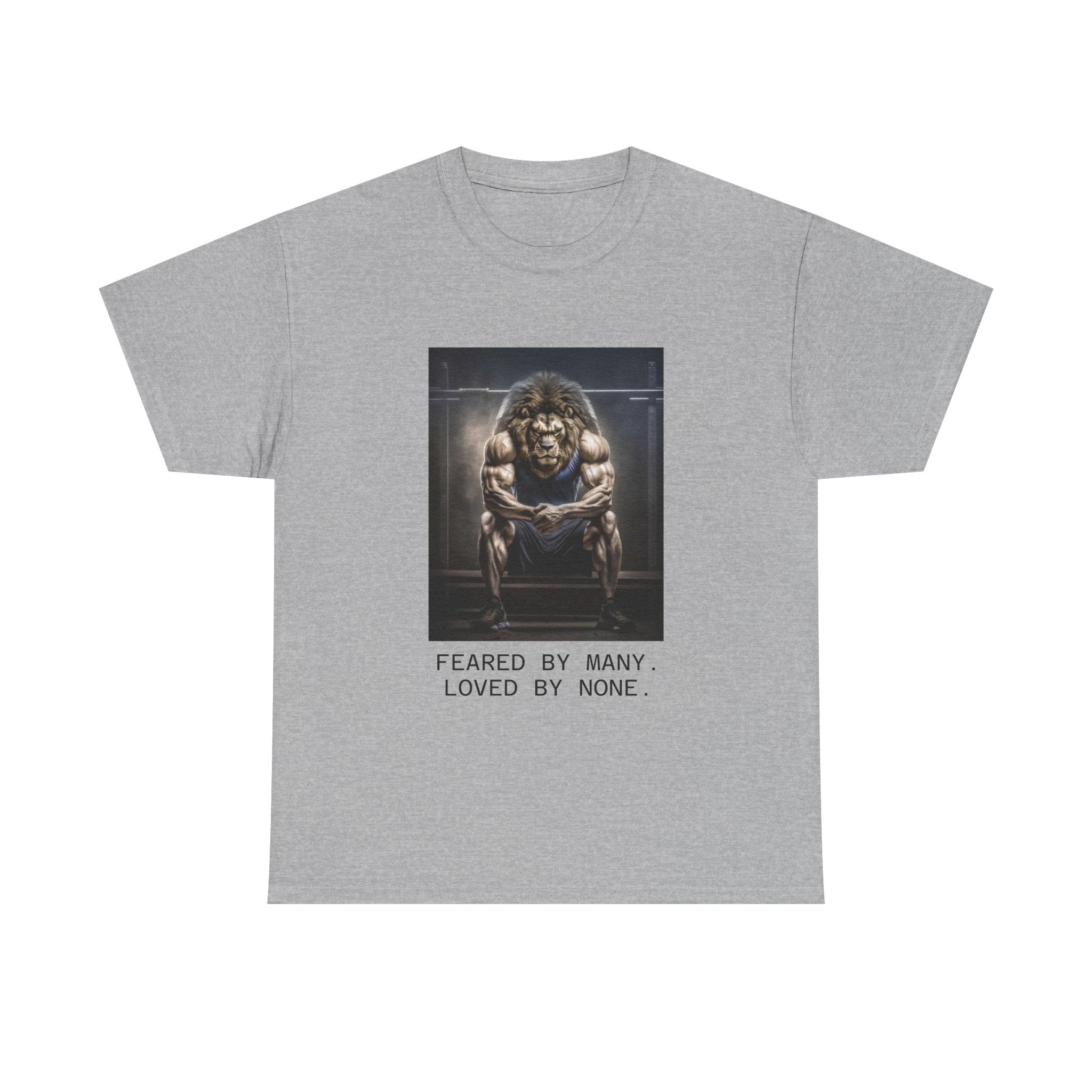 Lion Portrait Tee — "Feared by Many, Loved by None" Graphic T-Shirt